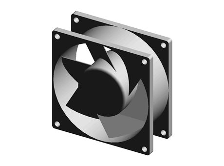 Ball bearing axial fan,54cu.m/h 24Vdc
