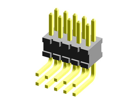 RS Group - Free CAD models - 1.27mm FTSH R/A SMT pin header, 10P ...