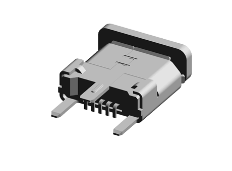 Molex 垂直 母座 微型 USB 连接器, B型, 30 V 交流, 1.8A 105133