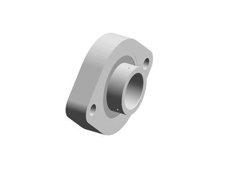 2 Bolt flanged housed unit, grub screw i