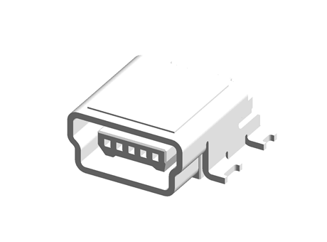Molex On-The-Go Series, 54819 Series Number Right Angle, SMT Mount, Version 2.0 Type B Mini USB Connector, Receptacle