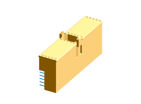 110 way 5 row right angle socket