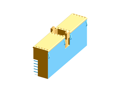 110way 5 row right angle shielded socket