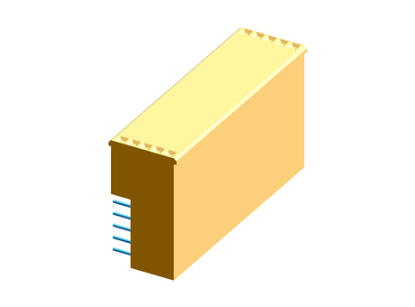 95 way 5 row right angle socket