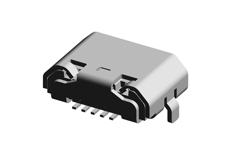 Molex 直角 母座 微型 USB 连接器, B型 v2.0, 30 V 交流, 1 A, 1.8 A 105164