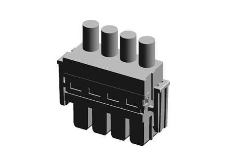 4 way high power receptacle housing
