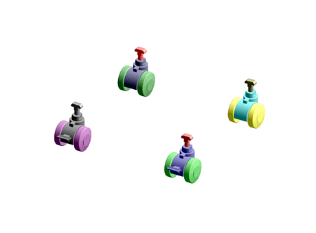 Castors, 400 kg, 4 pcs (2 w/ locks)