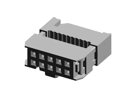 10way 2.54mm IDC Socket + strain relief