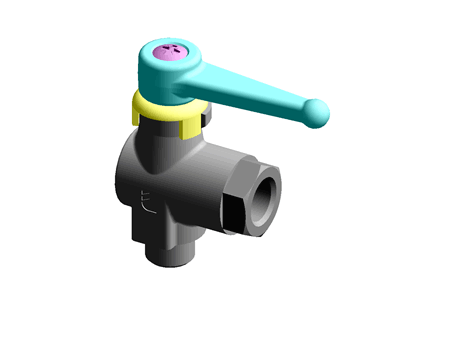 BALL VALVE 1/4"BSP RT ANG M-F