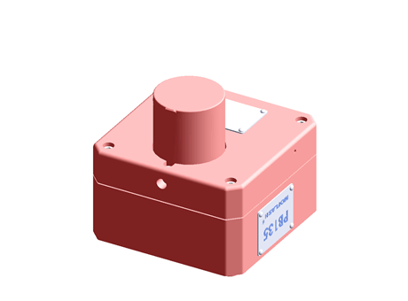 Botón pulsador con carcasa Moflash Reset automático Roscado 6 A dc, 11 A ac IP66 PB125 4 aberturas Rojo