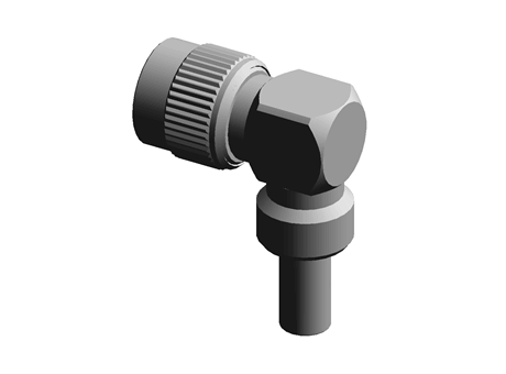 Radiall Right Angle 50Ω Cable Mount TNC Connector, Crimp Termination, RG141, RG58
