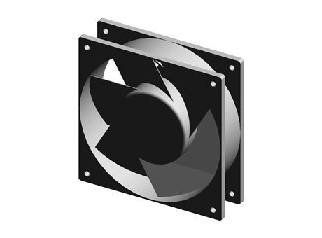 Temp controlled DC fan, 65-138cu.m/h 12V