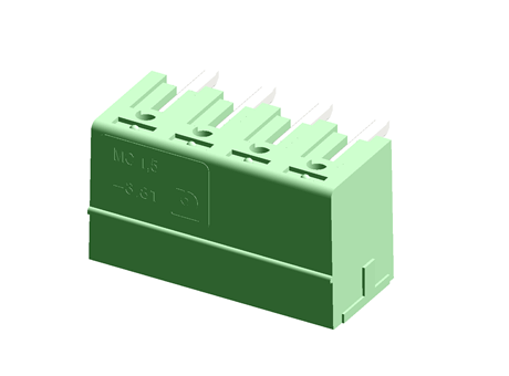 RS Group - Free CAD models - 4 way horizontal PCB header,3.81mm pitch ...