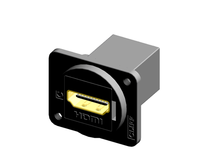 FT BLK METAL HDMI F-F GOLD M3