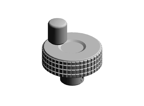 Knurled black polymer handwheel,50mm dia