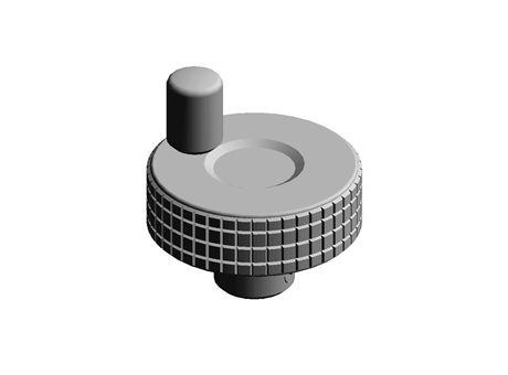 Knurled black polymer handwheel,60mm dia