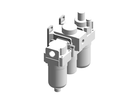 SMC AC20 系列 G 1/4 过滤减压油雾三联套件, 5μm过滤尺寸, -5 → +60°C