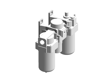 SMC AC40 系列 G 1/2 过滤减压油雾三联套件, 5μm过滤尺寸, -5 → +60°C