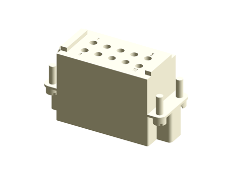Han A Series size 10 A Panel Mount Connector Insert, Male, 10 Way, 16A, 600 V