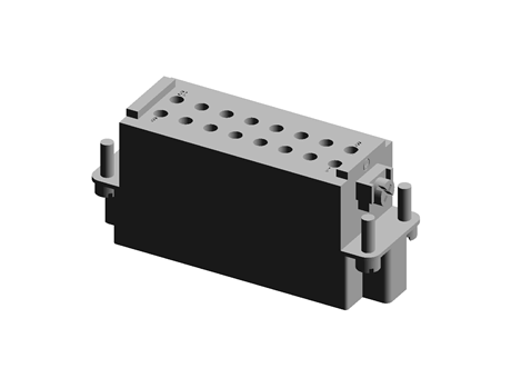 Han A Series size 16 A Panel Mount Connector Insert, Male, 16 Way, 16A, 600 V