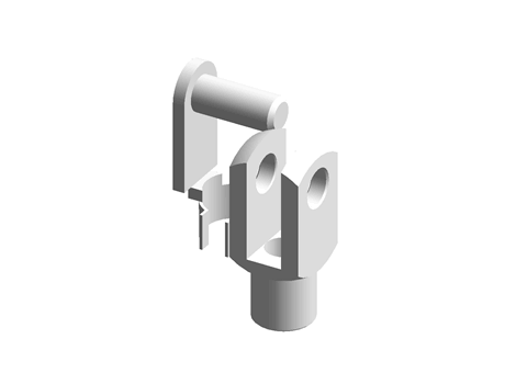 Steel short clevis,M6x1mm