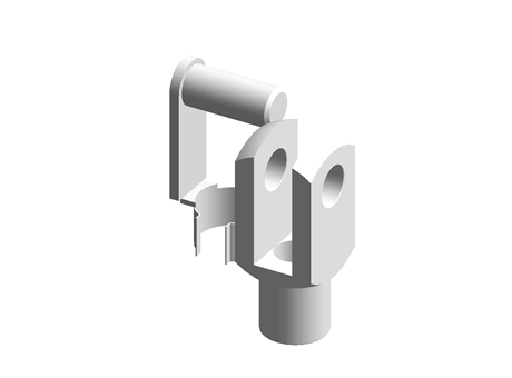 Steel short clevis,M16x2mm