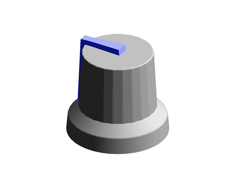 Knob black Blue marker line 6mm splined