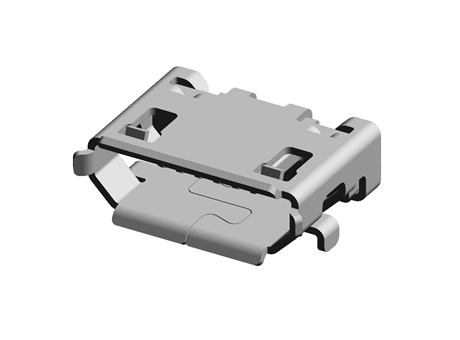 Amphenol FCI 直角 母座 微型 USB 连接器, B型 v2.0, 100 V 交流, 1A 10118194