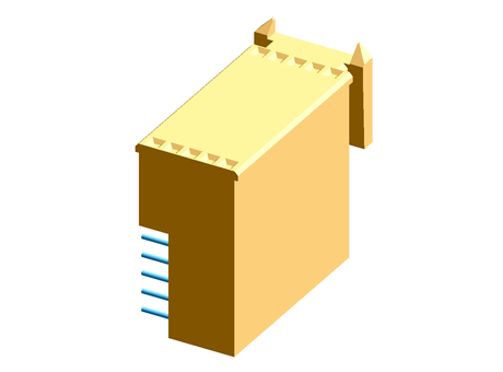 55 way 5 row right angle socket