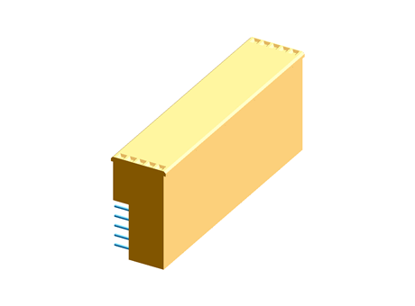 125 way 5 row right angle socket
