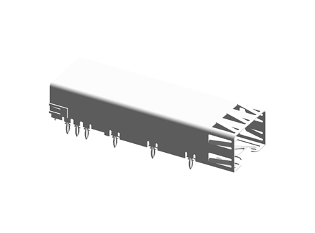 Right angle PCB mount SFP cage