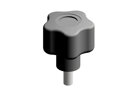 28mm M5 x 10 Soft Touch knob MALE THREAD