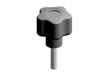 28mm M5 x 20 Soft Touch knob MALE THREAD