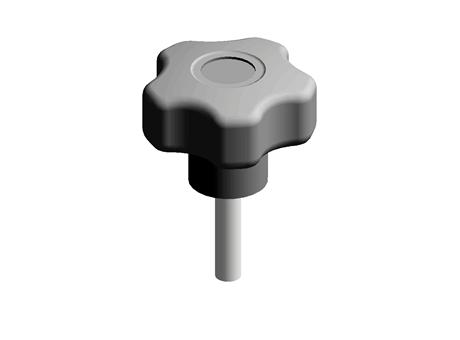 40mm M6 x 25 Soft Touch knob MALE THREAD