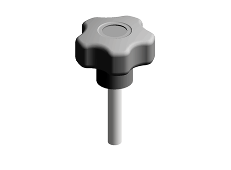 40mm M8 x 35 Soft Touch knob MALE THREAD