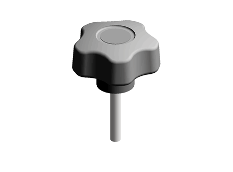 50mm M6 x 35 Soft Touch knob MALE THREAD