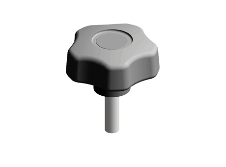 60mm M10 x 30 Soft Touch knob MALE THREA