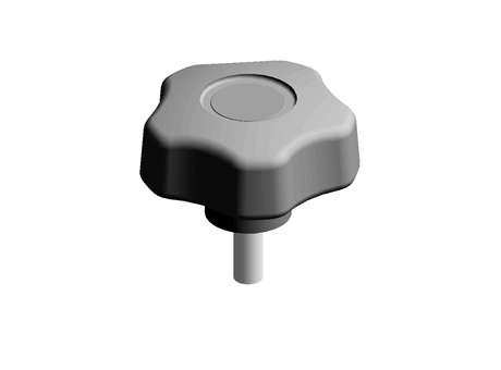 60mm M8 x 20 Soft Touch knob MALE THREAD