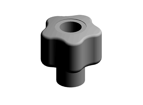 28mm M5 Soft Touch Knob Through Thread