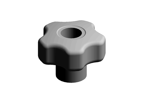 40mm M6 Soft Touch Knob Through Thread