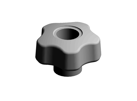 50mm M6 Soft Touch Knob Through Thread