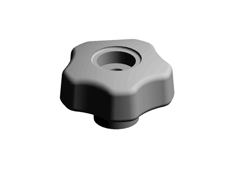 60mm M10 Soft Touch Knob Through Thread