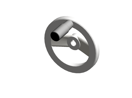 HANDWHEEL,2-SPOKED,ALUMINIUM,125MM DIA.