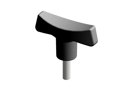 BLACK PLASTIC MALE TEE HANDLE GRIP,M8