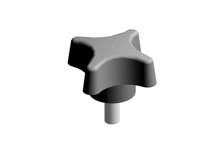 BLACK PHENOLIC MALE CROSS KNOB,M6X13MM