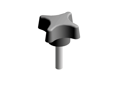 BLACK PHENOLIC MALE CROSS KNOB,M6X25MM