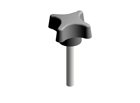 BLACK PHENOLIC MALE CROSS KNOB,M6X40MM