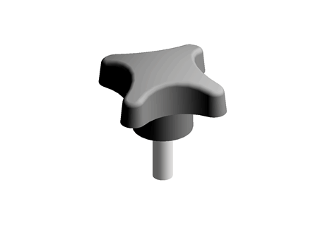 BLACK PHENOLIC MALE CROSS KNOB,M8X20MM