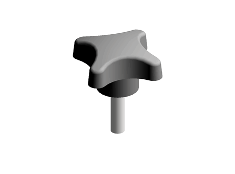 BLACK PHENOLIC MALE CROSS KNOB,M8X25MM