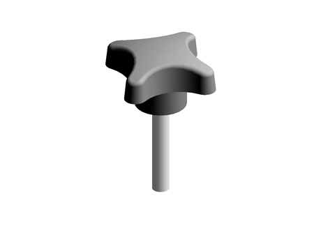 BLACK PHENOLIC MALE CROSS KNOB,M8X40MM